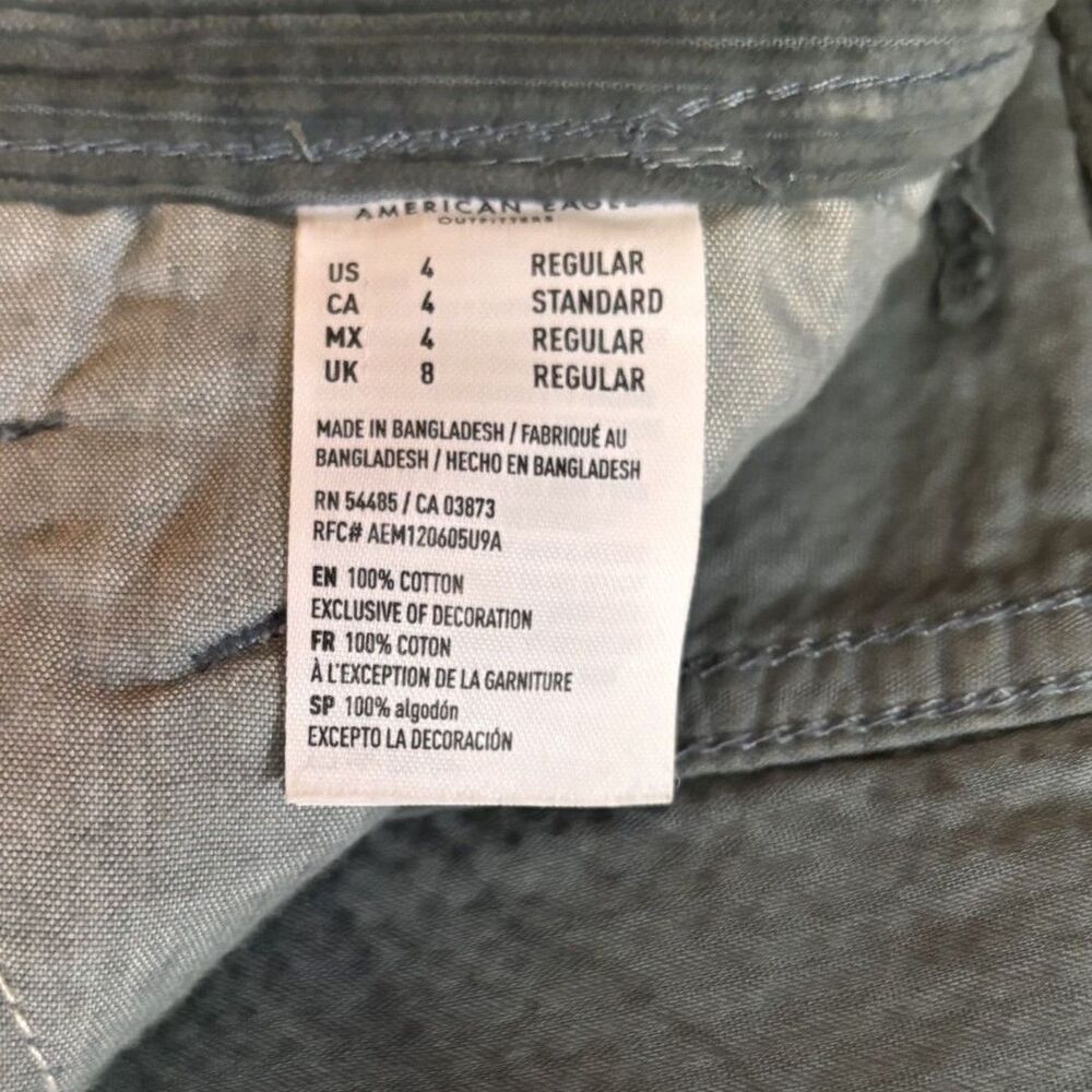 American Eagle Blue Corduroy Front Zip Mini Skirt Women's Size 4 - Picture 5 of 5